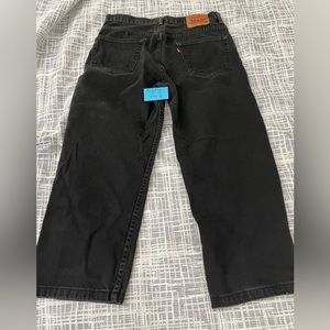 3x levi’s 550 black relaxed fit jeans sz 36. 24”